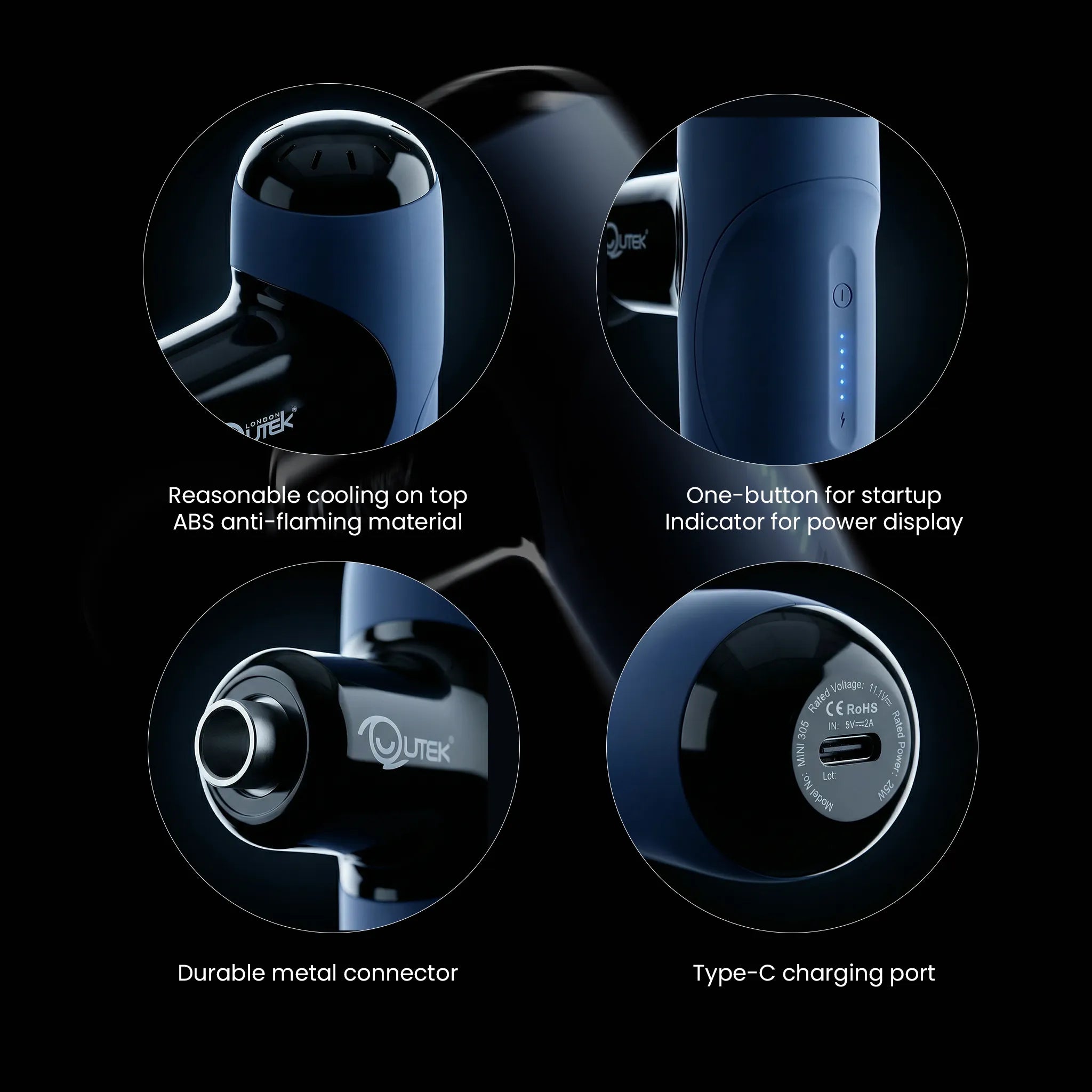 MINI 305 Gun Therapy Massager (Blue)