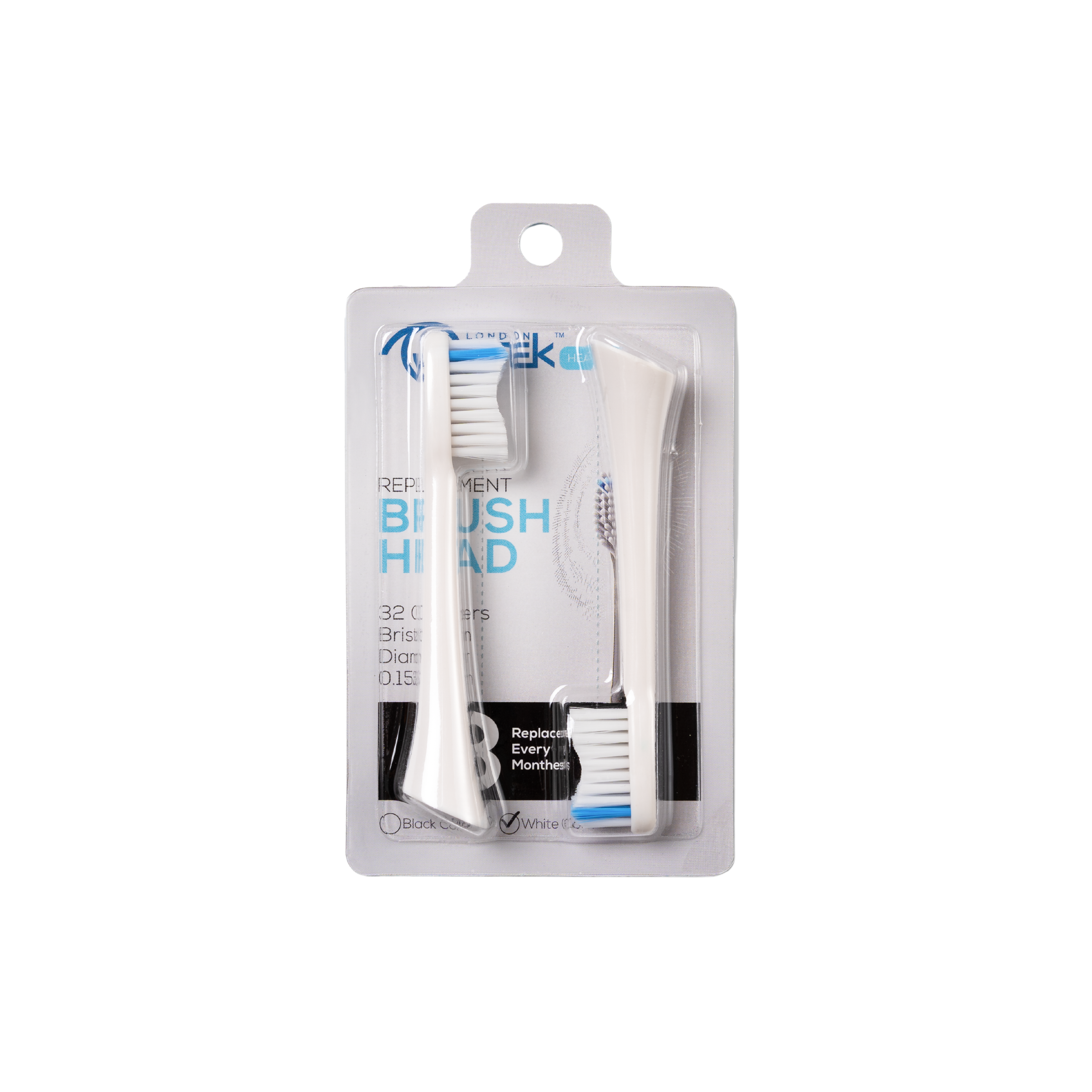 Toothbrush Head Spare part – White Set of 2